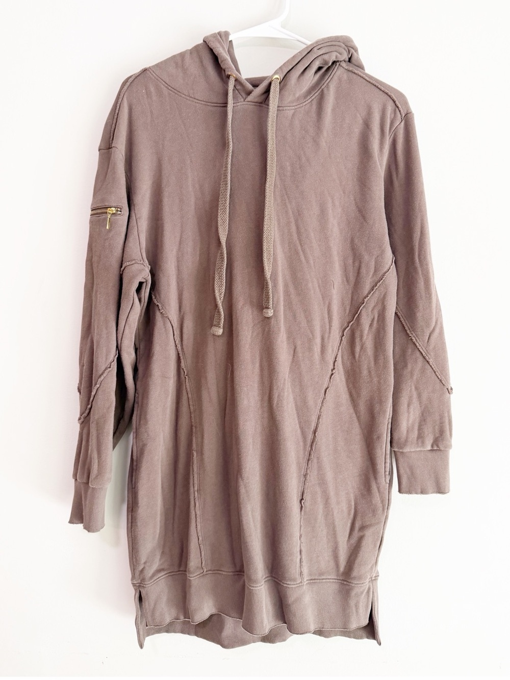 Nation LTD sweatshirt hoodie dress brown size small